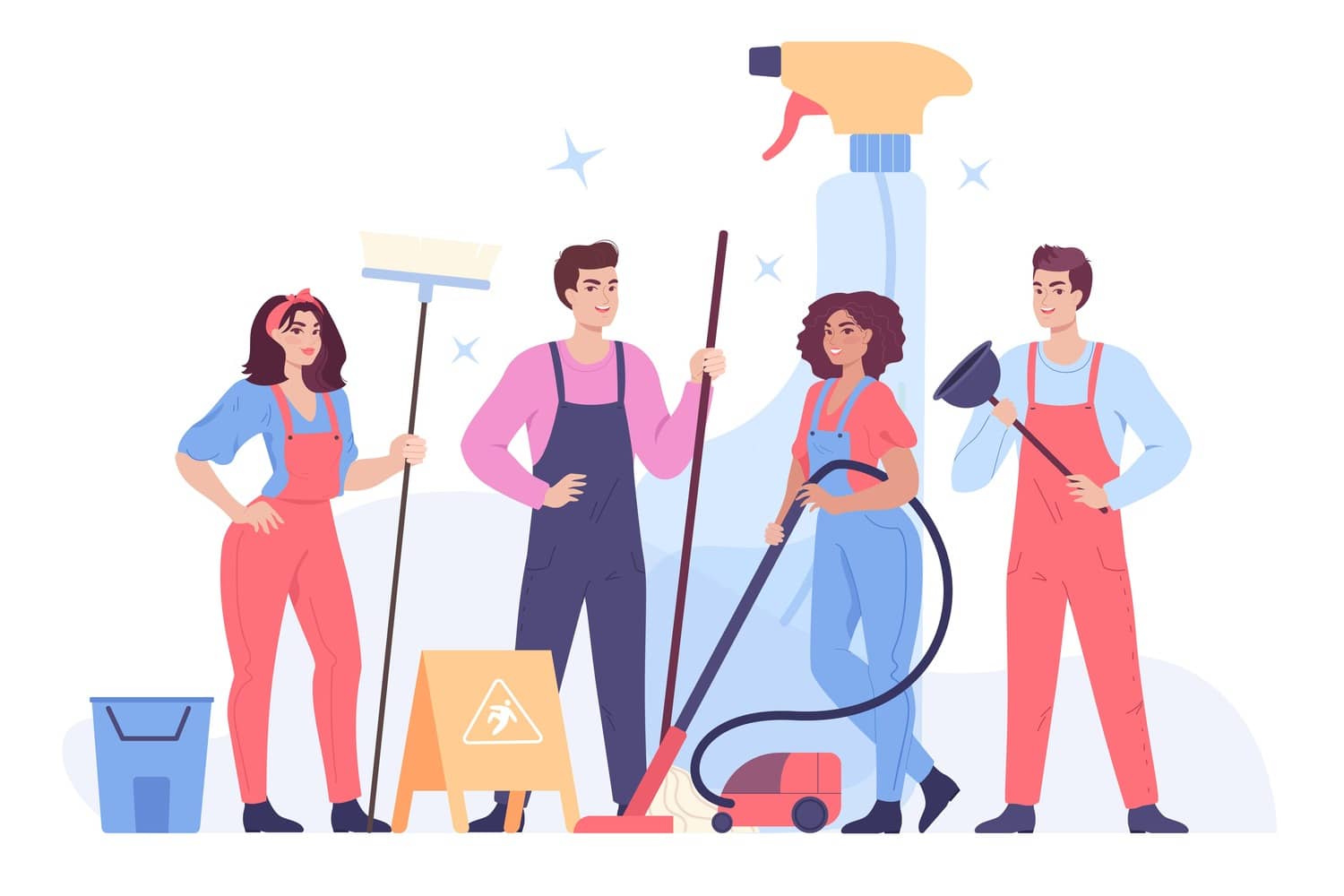 Cleaning team with brooms and vacuum cleaner (1) (1)